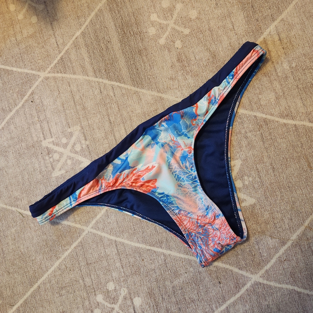 Roxy Blue and Coral Bikini Bottom